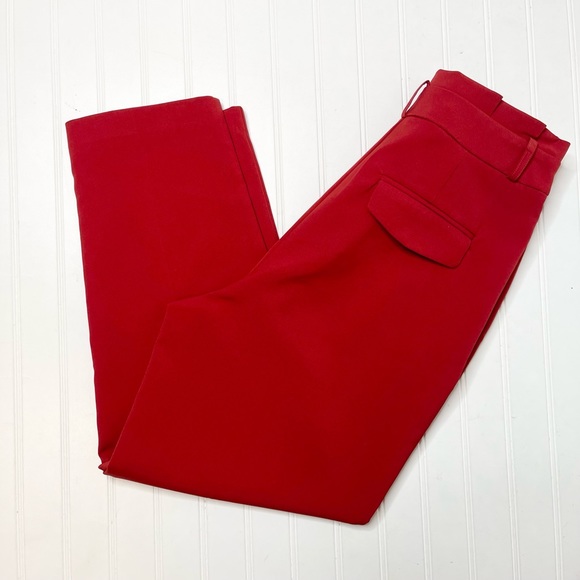 a loves a Brick Red Paperbag Cropped Pants - Picture 6 of 7
